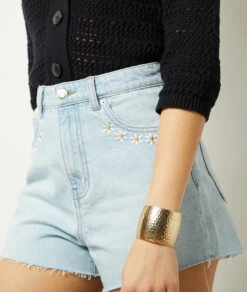 Short En Jean à Broderies -Boutique De Mode Luxe 654032220 b
