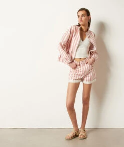 Veste En Jean à Rayures 100% Coton -Boutique De Mode Luxe 654035462 6