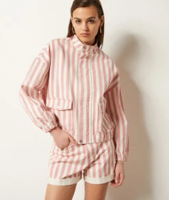 Veste En Jean à Rayures 100% Coton -Boutique De Mode Luxe 654035462 c