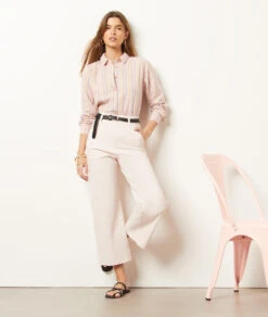 Jean Coupe Large En Coton Mélangé