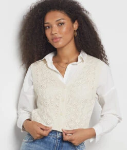 Gilet En Crochet -Boutique De Mode Luxe 654039480 b