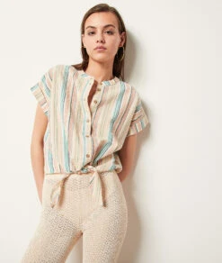 Chemise Manches Courtes à Rayures -Boutique De Mode Luxe 654041290 6