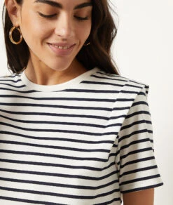 T-shirt à Rayures Manches Courtes -Boutique De Mode Luxe 654052106 b