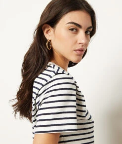 T-shirt à Rayures Manches Courtes -Boutique De Mode Luxe 654052106 c