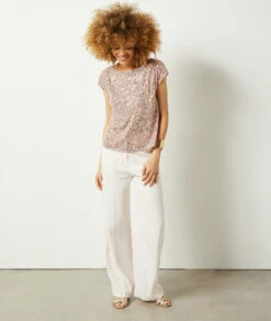 T-shirt Dos Nu à Sequins -Boutique De Mode Luxe 654052370 6