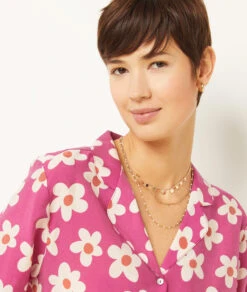 Chemise De Pyjama Satinée Imprimée -Boutique De Mode Luxe 654137517 b