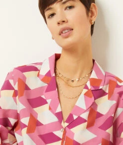 Chemise De Pyjama Satinée Imprimée 10 Chemise De Pyjama Satinée Imprimée -Boutique De Mode Luxe 654137564 b