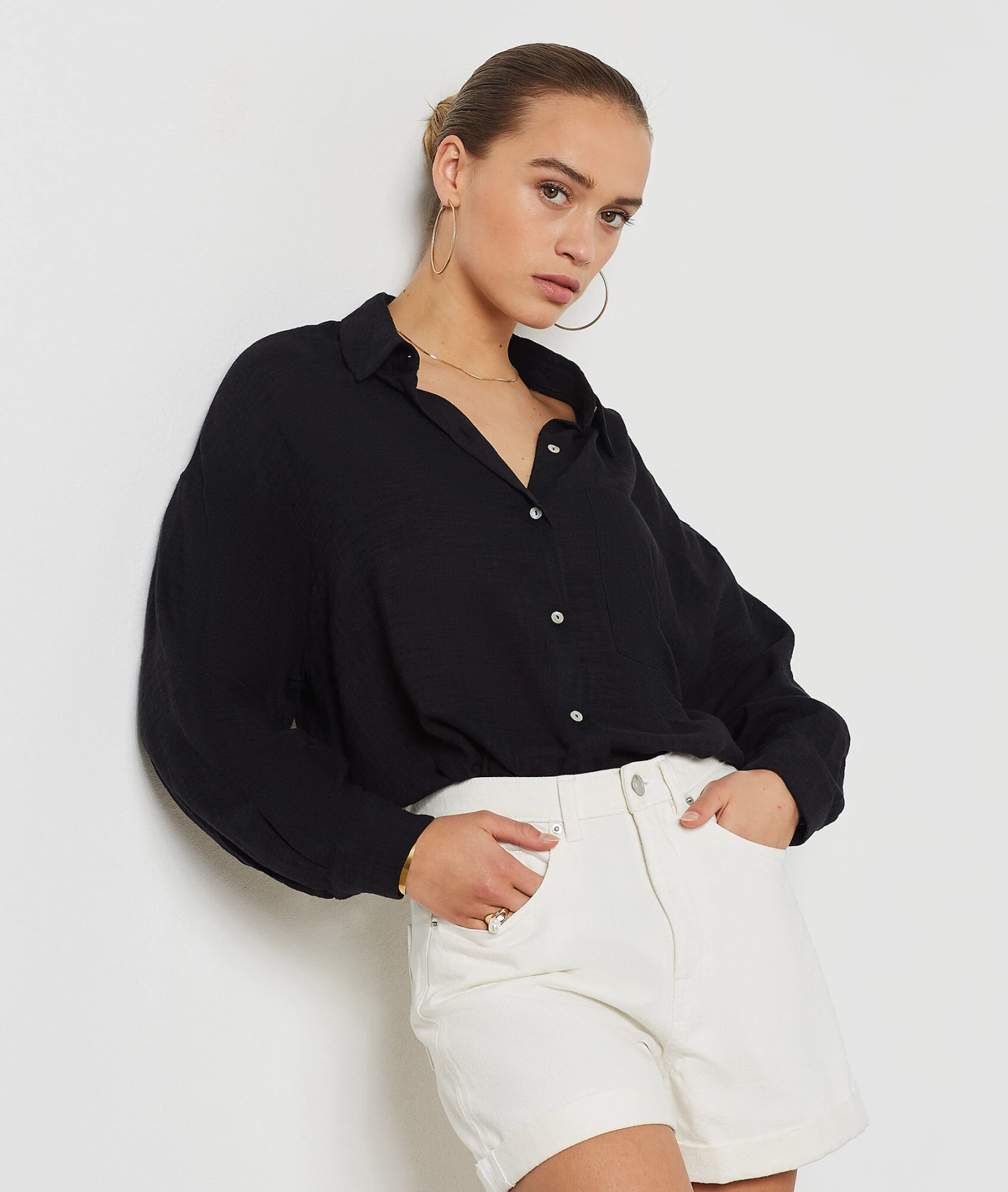 Chemisier En Coton Mélangé 3 Chemisier En Coton Mélangé