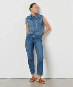 Veste En Jean Sans Manches 9 Veste En Jean Sans Manches -Boutique De Mode Luxe 654218223 6