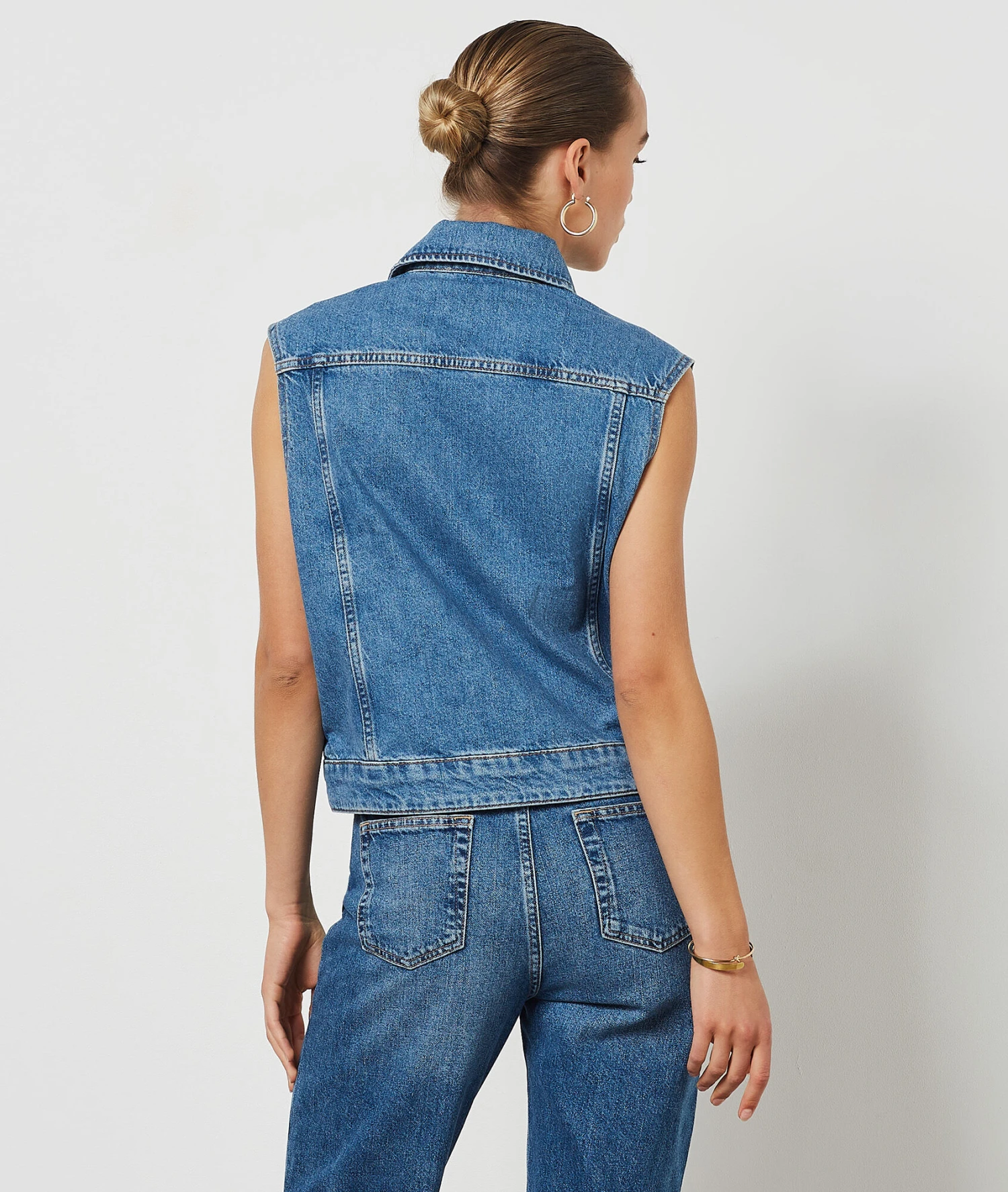 Veste En Jean Sans Manches 4 Veste En Jean Sans Manches – Image 2