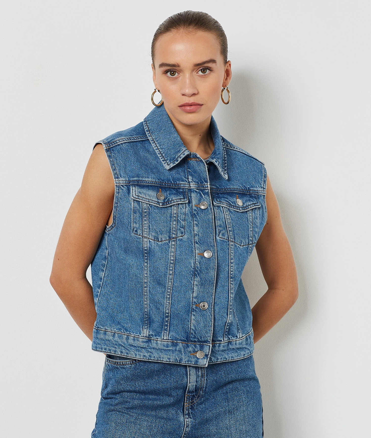 Veste En Jean Sans Manches 7 Veste En Jean Sans Manches – Image 5