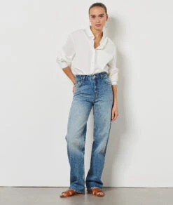 Jean Coupe Large 100% Coton -Boutique De Mode Luxe 654219522 6