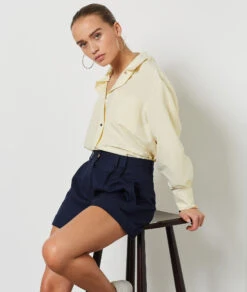 Chemise En Coton Mélangé -Boutique De Mode Luxe 654222452 c